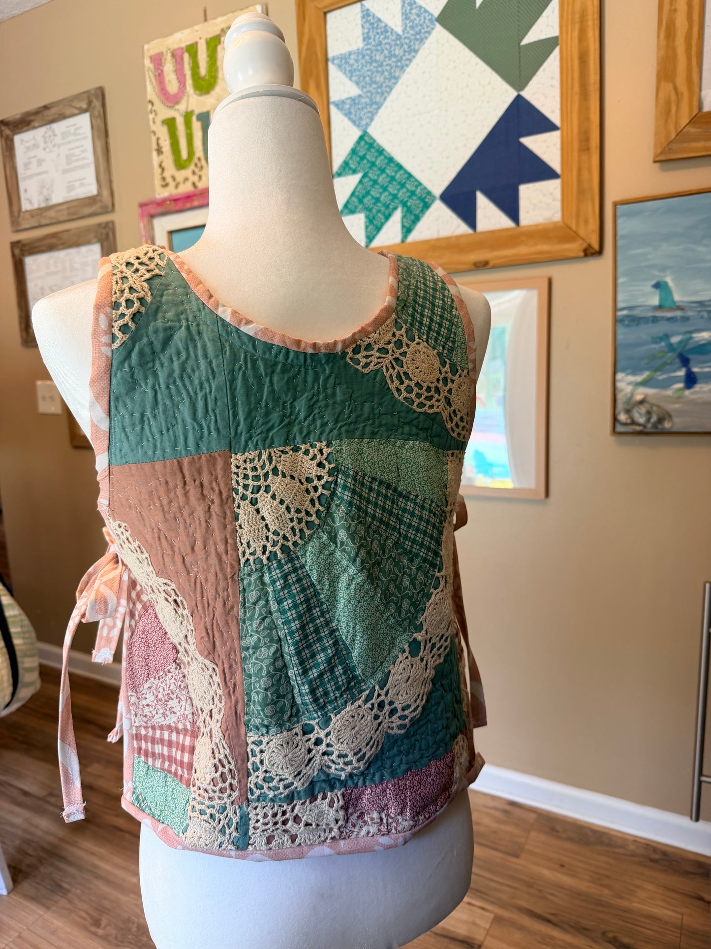 Handmade Quilted Tie Tank