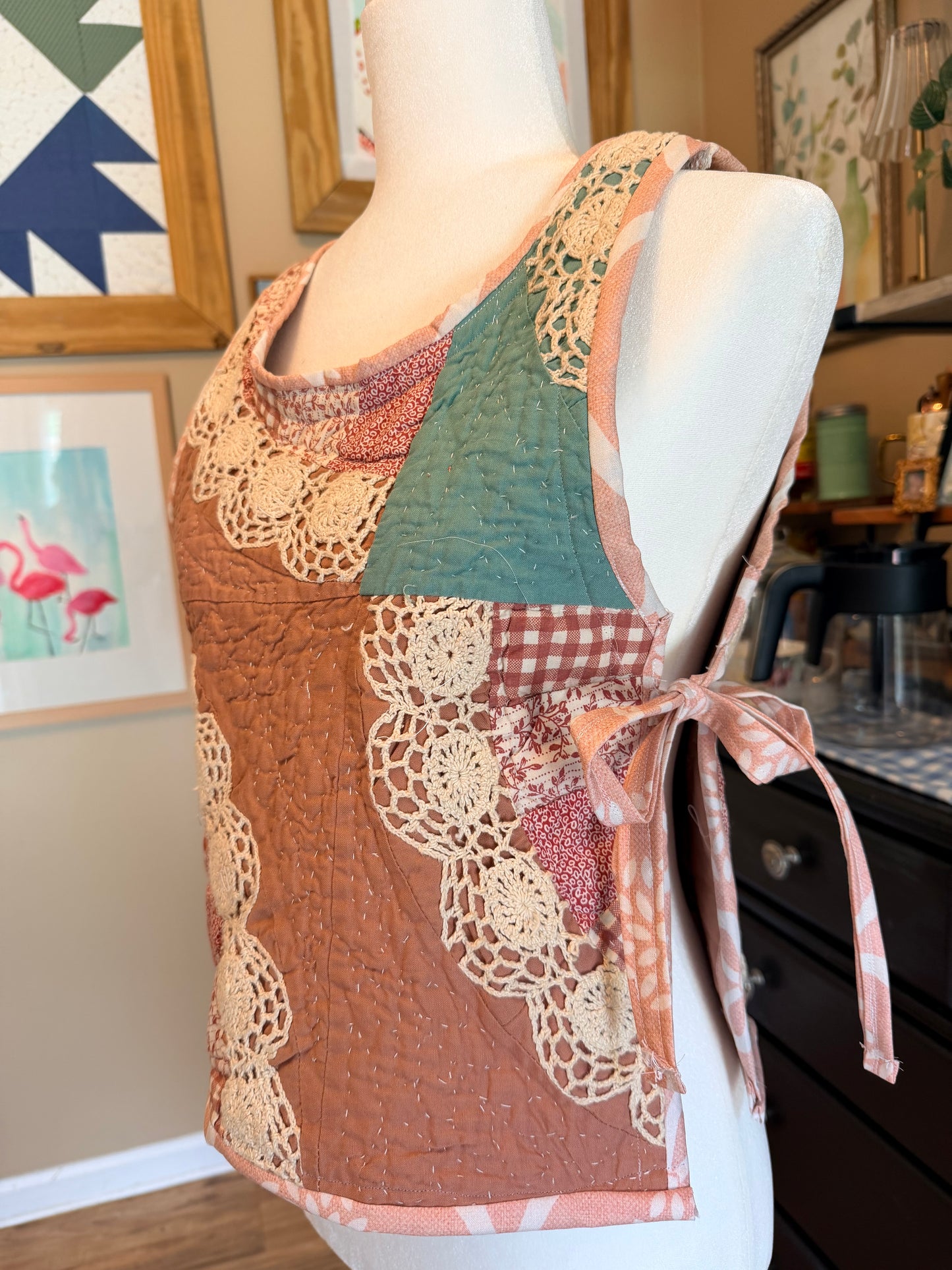 Handmade Quilted Tie Tank