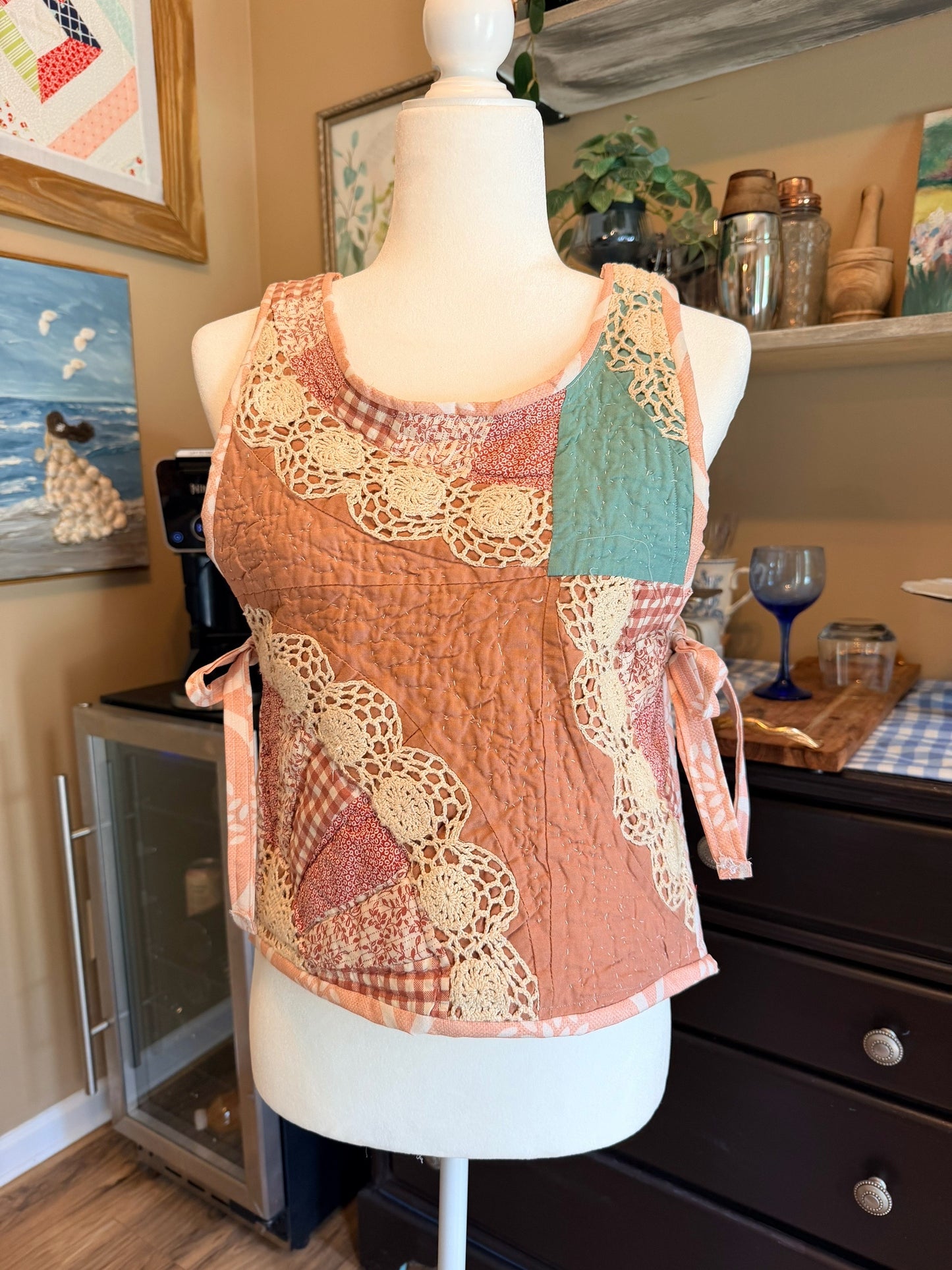 Handmade Quilted Tie Tank