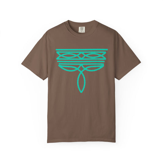 Turquoise Cowgirl Boot Stitch T-shirt