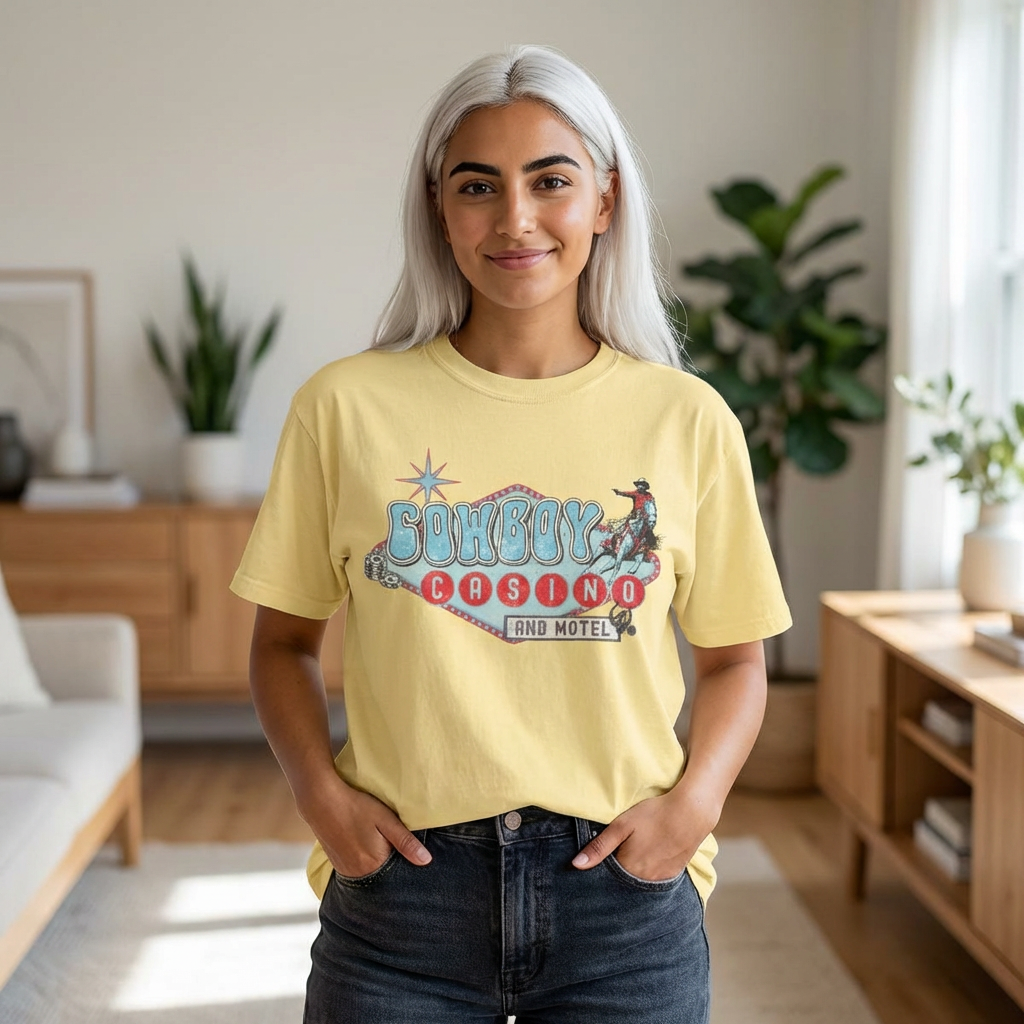 Vintage Cowboy T-shirt, Retro cowboy casino tshirt, western tee, festival tee