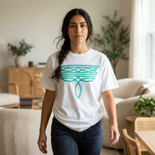 Turquoise Cowgirl Boot Stitch T-shirt