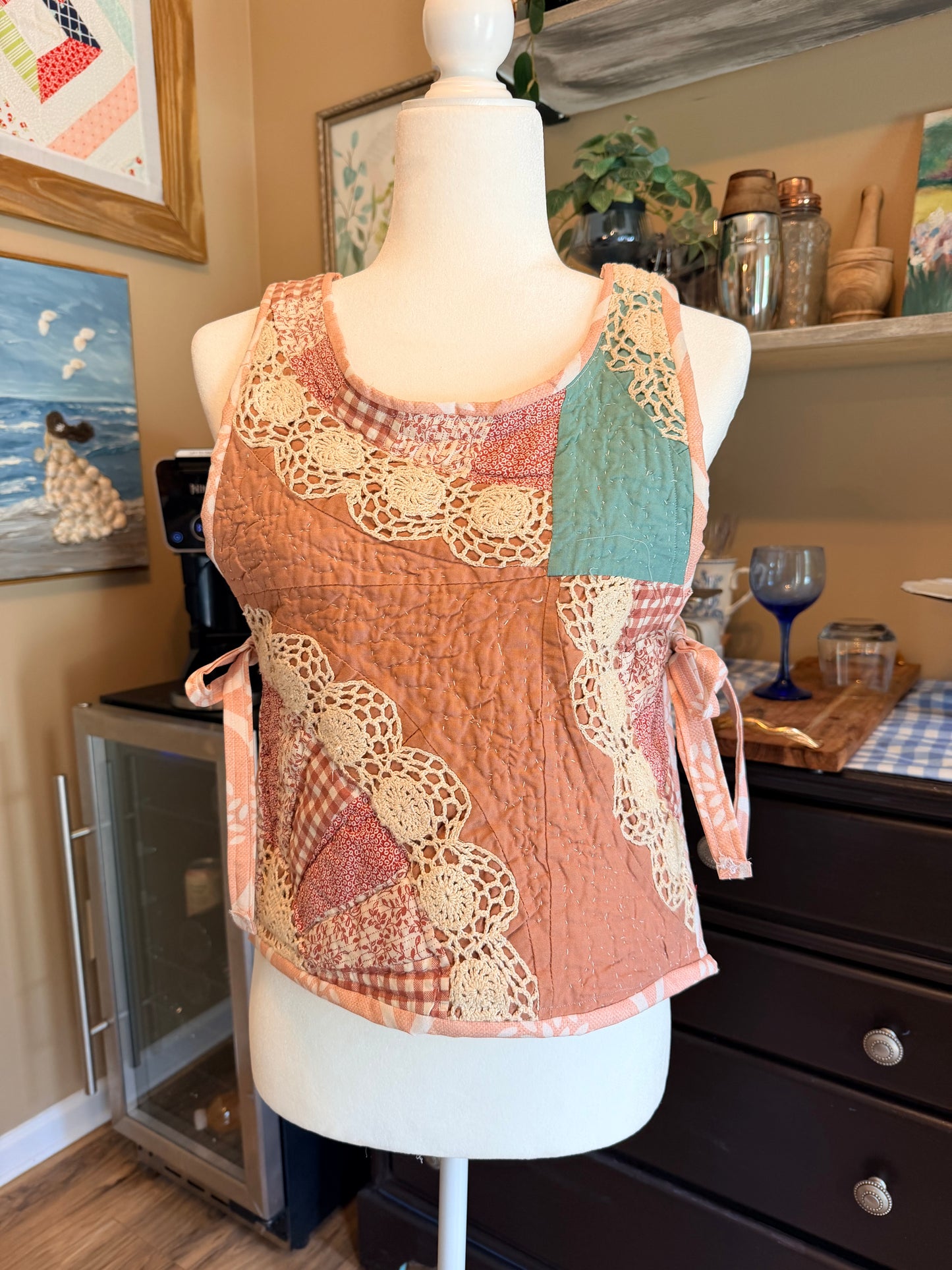 Handmade Quilted Tie Tank