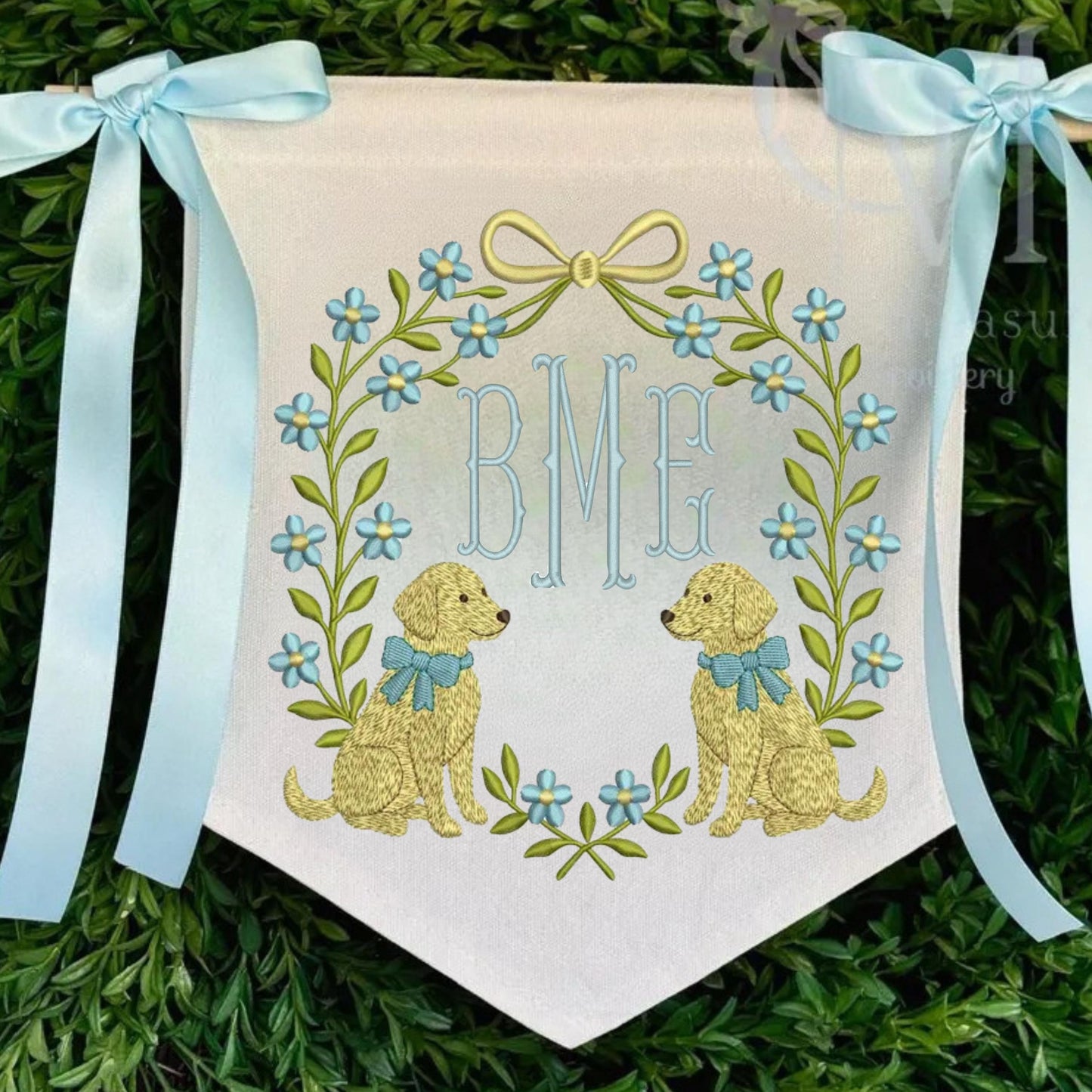 Deer Embroidered Baby Banner, Birth Announcement, Hospital Door Sign, Baby Gift image 3