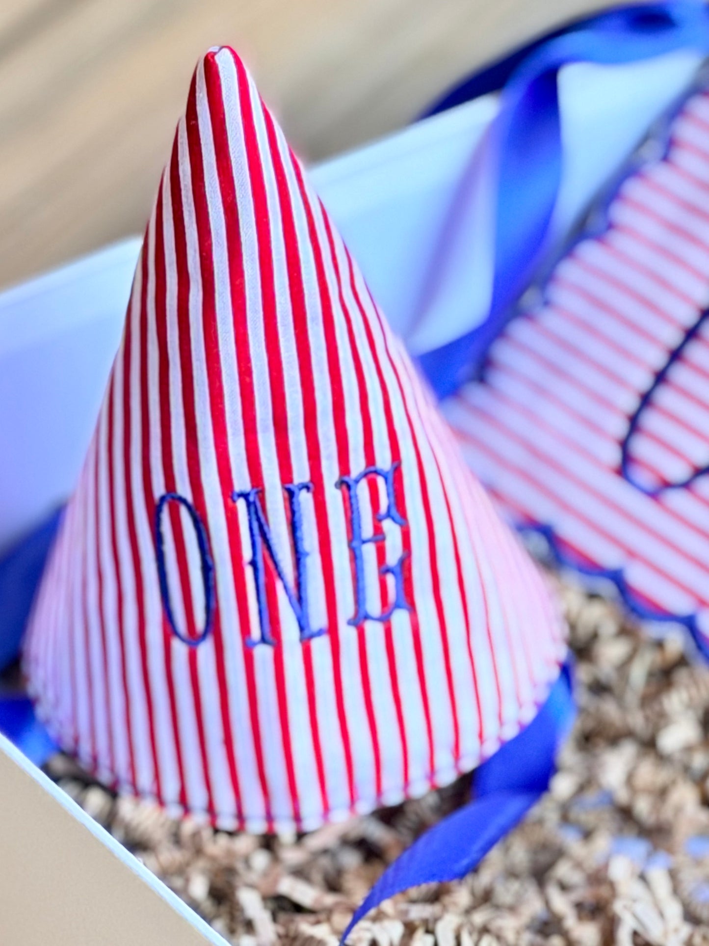 ONE birthday banner and bundle - Red, White and Blue
