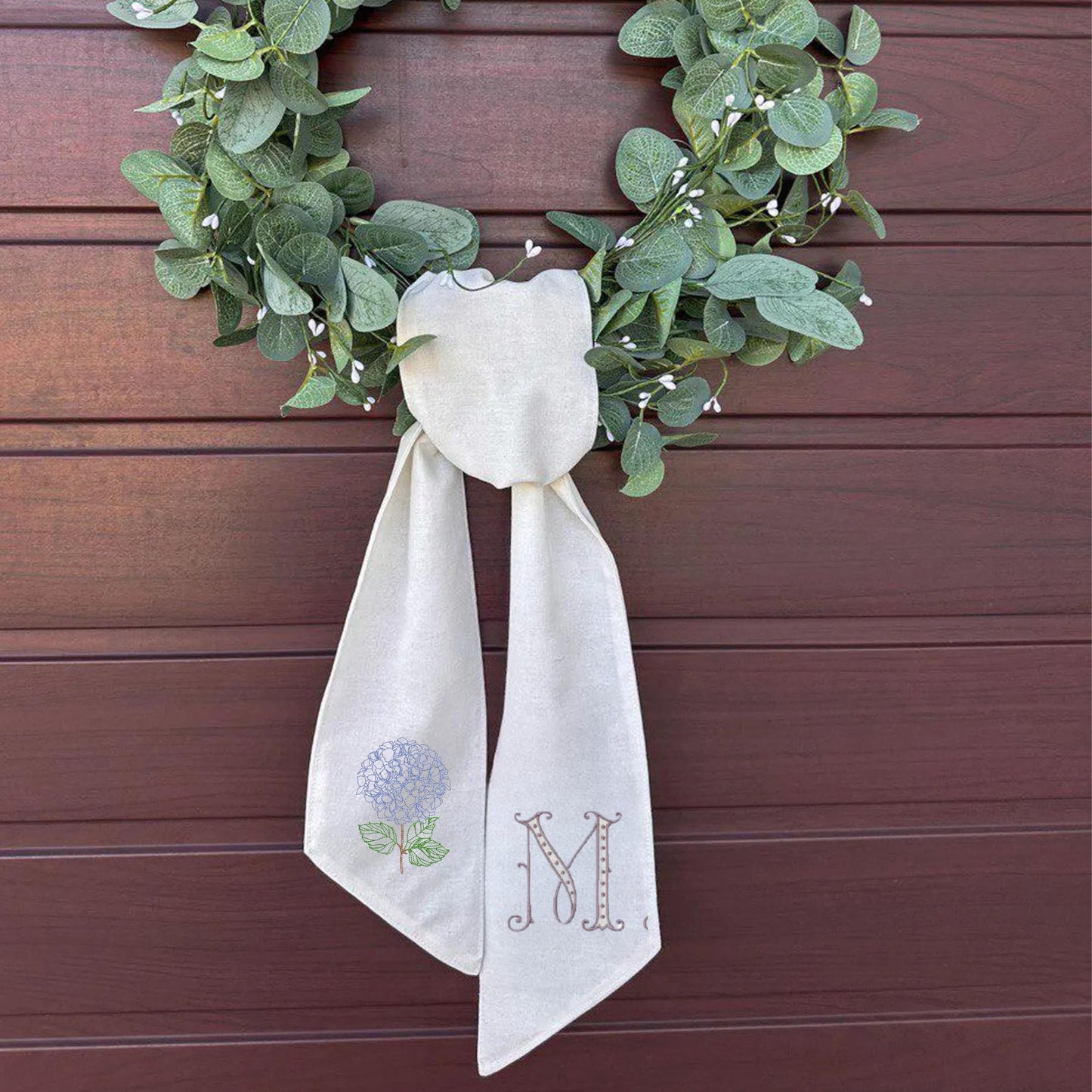 Floral Wreath Sash, Bridal Shower & Housewarming Gift, Monogrammed image 5