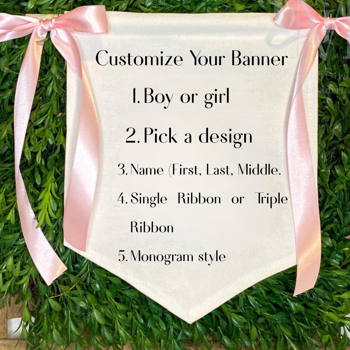 Custom Baby Banner, Birth Announcement Door Sign, Bassinet Gift image 4